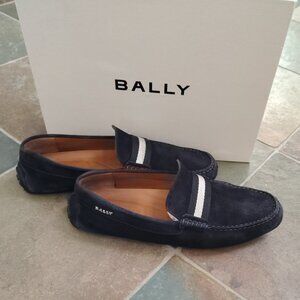 Bally Pearce Navy Suede Shoe